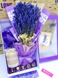 Combo Lavender bó lớn, hộp sang trọng + Socola I LOVE YOU 2